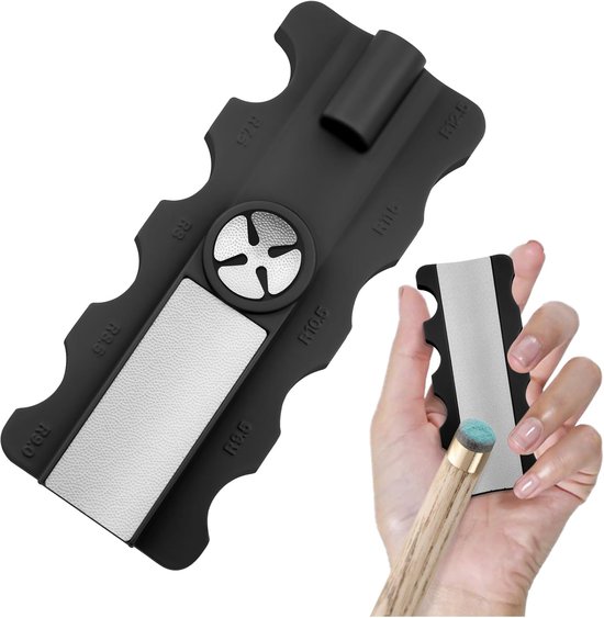 5 in 1 Pool Cue Head Shaper - Pool Cue Head Shaper - Pool Cue Head Sander - Pool Cue Accessoires - Perfect voor het snel repareren van Pool Cue Heads - Zwart van Merkloos
