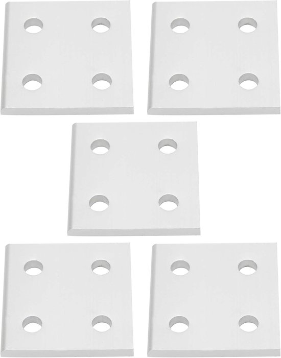 5 Stuks Aluminium Extrusieprofiel Verbindingsplaten 4-gats Verticale Verbindingsplaten voor Lineaire Verlengingsverbinding/Overlappende Verbinding Tussen Profielen(8080-4 hole)