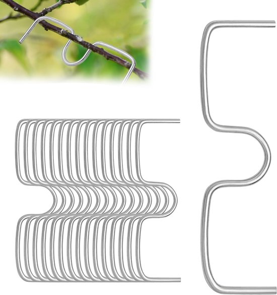 50 Stuks 10cm Banden voor Fruitbomen - Metalen M-Type Takkenklemmen voor het Uitlijnen en Ondersteunen van Takken van Fruitbomen