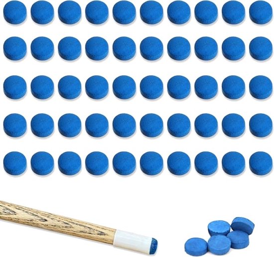 50 Stuks 12 mm Biljart Keutips - Kunstleren Vervangtips voor Pool- en Snookerkeus - Middelzacht - Biljart Accessoires