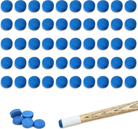 50 Stuks 12 mm Biljart Keutips van Kunstleer, Vervangtips voor Snooker en Poolkeus Accessoires