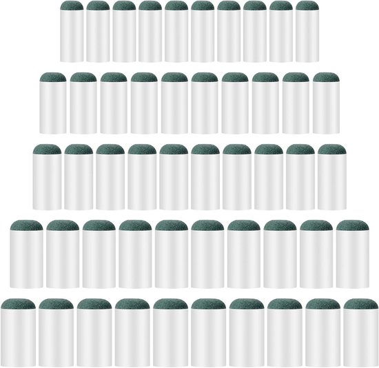 50 Stuks Billiard Cue Tips in 5 Maten (9mm, 10mm, 11mm, 12mm, 13mm) - Geen Lijm of Gereedschap Nodig, Geschikt voor Snooker en Poolspellen
