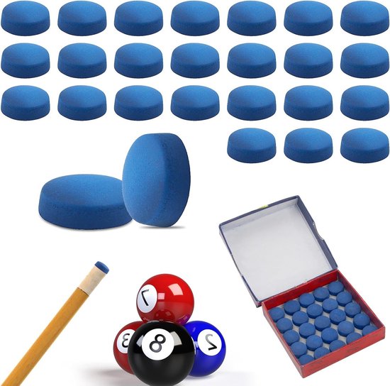 50 Stuks Billiard Cue Tips - Leer Vervangpunten voor Biljart en Snooker, 1.3x0.5 cm, Ideaal voor Biljarttafel en Cue Reparatie