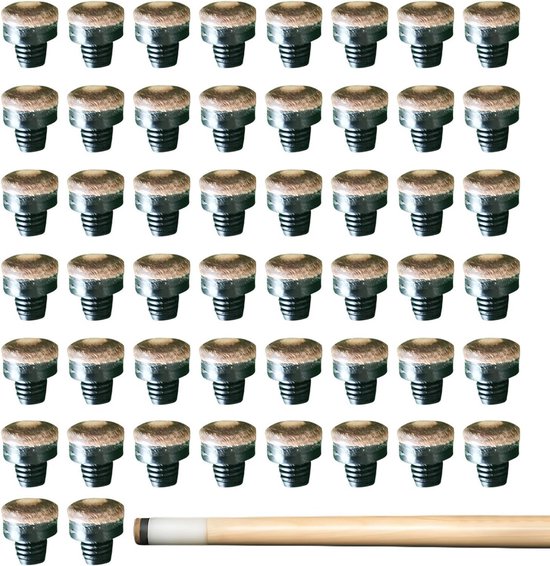 50 Stuks Billiartkeu Punten 12mm Schroefpunten M8 voor Keu en Snooker van Merkloos