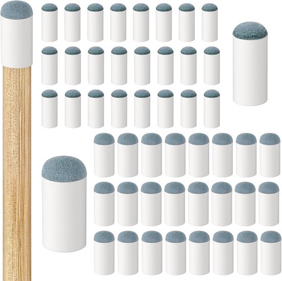 50 Stuks Vervangende Pool Cue Tips in 2 Maten - Snooker en Billiard Accessoires zonder Lijm of Gereedschap - Ideaal voor 10mm en 13mm Sticks