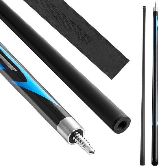 58-Inch Poolkeu, 1-Delige Jump Break Stick, 19,5 Oz Biljartkeu met Koolstofvezel Schacht en Esdoorn Handvat, Duurzame Break en Jump Stick voor Volwassenen, Geschikt voor Thuis Of Op Kantoor van SPORGLIX