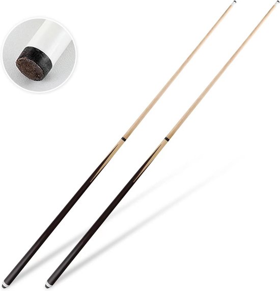 58" Professional Billiard Cue Sticks 580ml Hardwood Canadian Maple Pool Queue Stick with 13mm Tip,Set of 2
