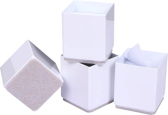 5CM Verhogers voor Meubels van Koolstofstaal - Zelfklevende Verhoogde Bedverhogers, Verhoogt Hoogte van Bedden, Banken en Kasten, Ondersteunt Tot 9 kg (Wit)