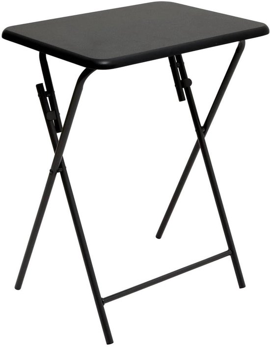 5five - Zwarte klaptafel, 48 x 38 x 65 cm (l x b x h), metalen frame, voor kleine ruimtes, balkon, studio, woonkamer, slaapkamer
