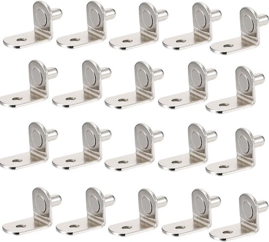 5mm Planksteunen voor Kasten, 20 Stuks L-vormige Steunbeugels met Gat voor Meubelplanken en Opbergruimte