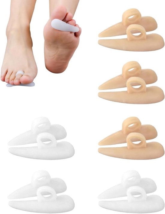 6 Paar Gel Kussens voor Hammer Toe Correctie, Zachte Ondersteuning en Rechtlijning, Voorkom Blaren en Schoenwrijving, Geschikt voor Beide Voeten