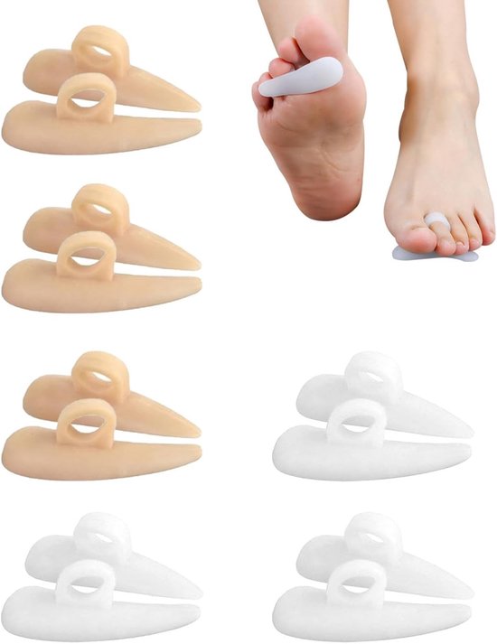 6 Paar Gel Kussens voor Hammer Toe Correctie, Zachte Ondersteuning, Voorkom Blaren en Wrijving, Geschikt voor Overlappende Tenen en Beide Voeten