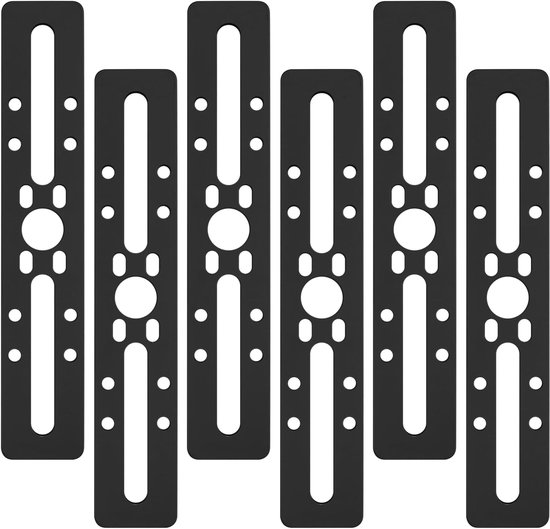 6 Stuks Platte Beugels voor Hout, Aansluitplaten, Zwaar Belastbare Geperforeerde Metalen Herstelplaten Met Sleuven, Houtbevestiging, Reparatie-Connectoren, 7,87 x 1,4/200