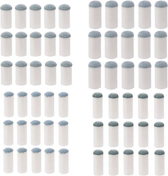 60 Stuks Slip-On Pool Cue Dots, 4 Maten Billiard Stick Hoezen en Snooker Accessoires voor Tafelonderhoud (9/10/12/13mm, 15 Stuks Per Maat)