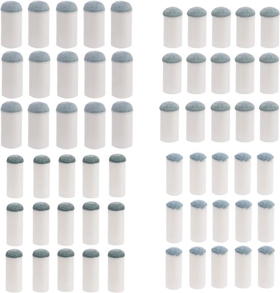 60 Stuks Slip-On Pool Cue Dots, 4 Maten Billiard Stick Sleeves en Snooker Accessoires voor Tafelonderhoud (9/10/12/13mm, 15 Stuks per Maat)
