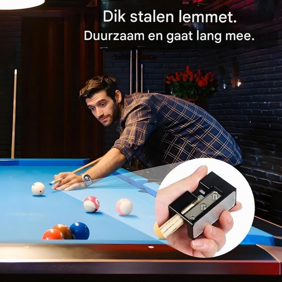 8-In-1 Biljart Queue-Spitzen Former - 8-In-1 Biljart Tip Tool - Multifunctioneel Gereedschap - Vormen En Slijpen - Scherpen En Onderhouden - Robuust Aluminium En 304 Roestvrijstaal - Compact En Lichtgewicht - Universeel Voor 8,5 Mm Tot 14 mm - 1 Stuk