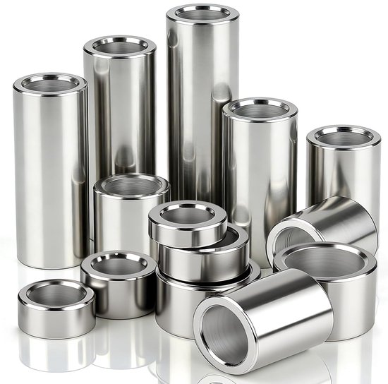 8 stuks afstandshulzen 12 mm ID x 16 mm OD x 12 mm L afstandhouders roestvrij staal 304 ronde afstandshulzen zonder binnendraad kolommen voor schroeven M12 voor bouwen en andere mechanische