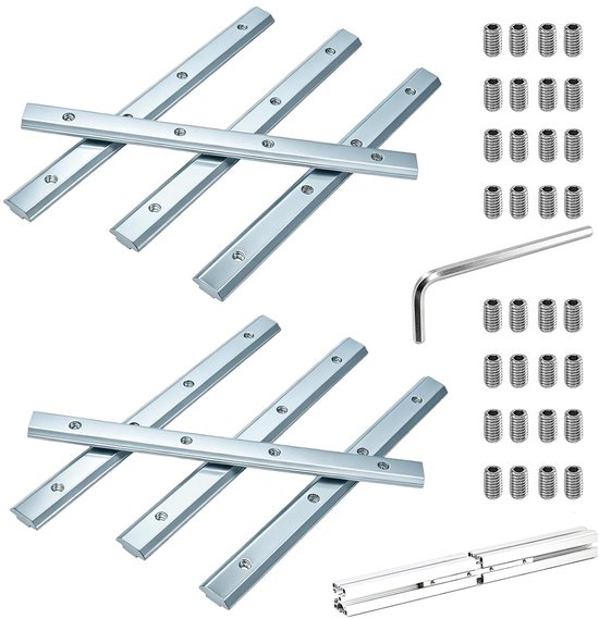 8 stuks afstandverbinders, 30 x 30, afstandverbinders, profielverbinder, aluminium profielverbinder, profielconnector, groef, koolstofstalen profielconnector voor T-groef uit de serie