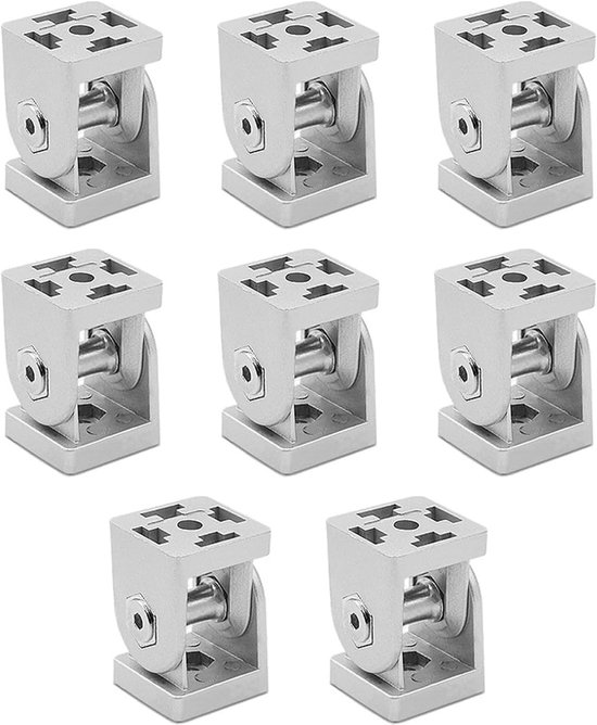 8 stuks aluminiumprofiel verbinders, 180° draaibereik, verstelhoek scharnierverbinding voor aluminiumprofiel 30x30