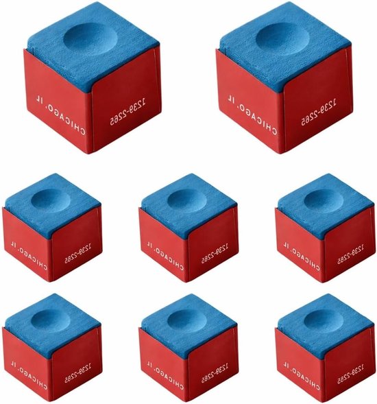8 stuks biljartkrijt voor optimale controle, antislip krijtblokjes voor training en recreatie, perfect voor beginners en gevorderden van Merkloos