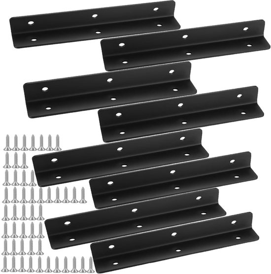 8 stuks L-vormige hoekverbinders, hoekverbindingen voor verhoogde bloembedden, metalen hoek, gathoek, 90 graden hoek, hoekverbinding, voor versterking, reparatie, tafels, kasten, meubels