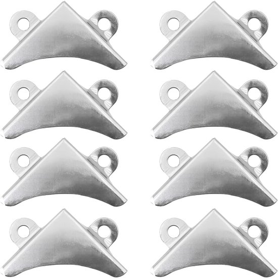 8 stuks spiegelhoekklemmen, zilver vernikkeld staal, wandhouder, hoekhouder voor badkamer, thuis, gym, bevestiging hangende spiegelfoto's