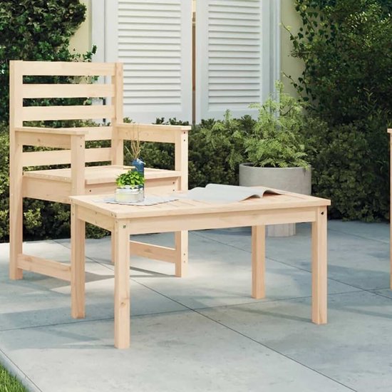 82,5x50,5x45 cm massief hout grenen | Stabiel tafelblad, houten frame, rustieke look, voor terras en tuin