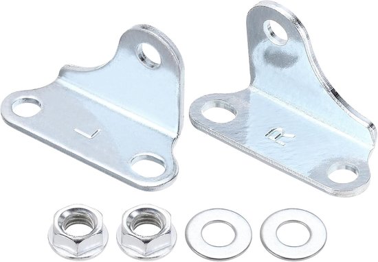 8mm L Type Holders voor Gasveren, Universele Bevestigingsbeugels en Ball Pins, 2 Stuks Zilver, Ideaal voor Liftondersteuning en Verstelbare Mechanismen