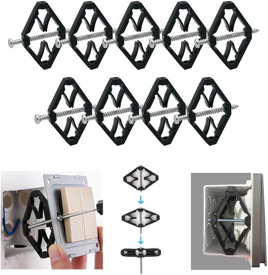 9-delige Wandmontage Gereedschapset voor Reparatie van 86 Type Schakelcassette met Ondersteuningsstang en Accessoires voor Elektriciens