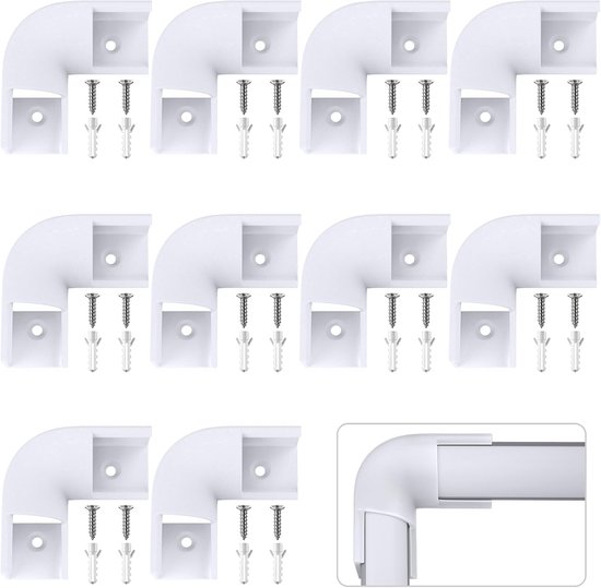 90 graden hoekconnector 10 stuks, LED-profiel hoekconnectoren, 90 graden LED-kanaal hoekconnectoren voor V-vorm LED aluminium profiel, schroeven inbegrepen
