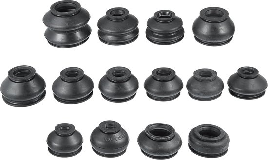 ABSOPRO Universele Auto Stuurstang Kogelkop Stofbescherming Auto Ophanging Stuuronderdelen Rubber Zwart