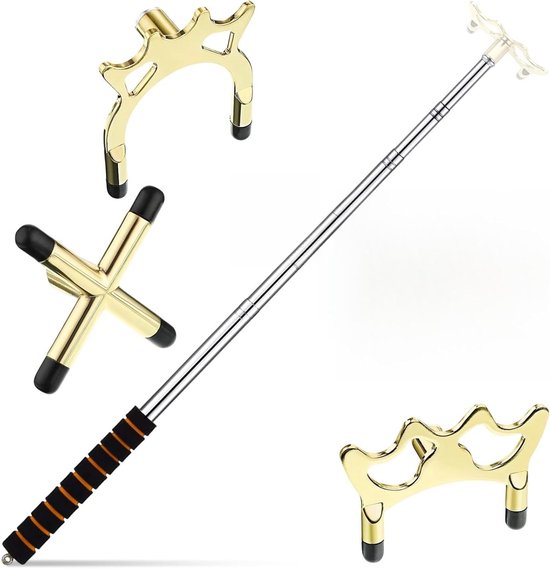 Accessoires voor Biljarttafels met 3 Verwijderbare Messing Brugkoppen en Uittrekbare Keu Stick Extensie van 12.8 tot 152.4 cm, Inclusief Biljartsteun voor Snooker en Poolspellen