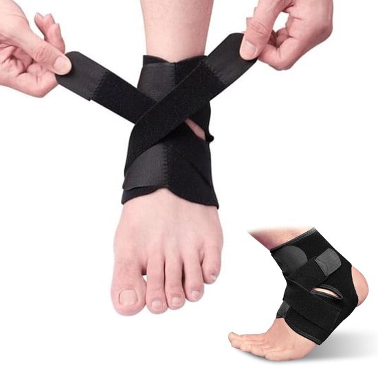 Ademend en Verstelbaar Enkelsteun Verband, Elastische Nylon Voet Sleeve voor Sport en Herstel van Blessures, Geschikt voor Hielspoor en Achillestendinitis