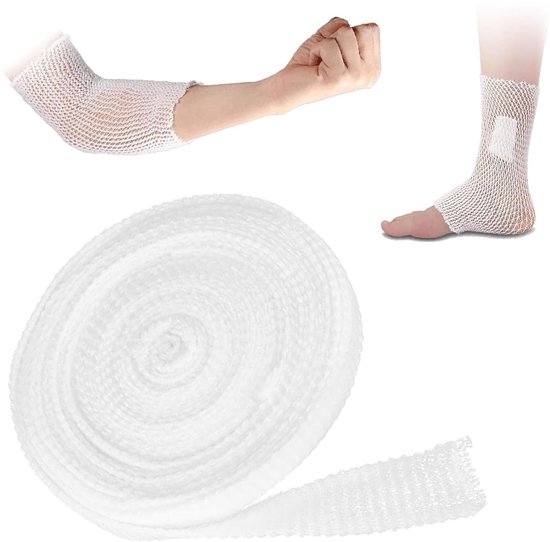 Ademende elastische buisverband voor armen, polsen, ellebogen en benen - 2m x 3.8cm, wondbescherming en ondersteuning