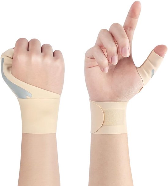 Ademende en Zachte Duimspalk voor Rechts en Links - 2 Stuks, Ideaal voor Duimgewricht en Polsbandage voor Mannen en Vrouwen (Huidkleur)