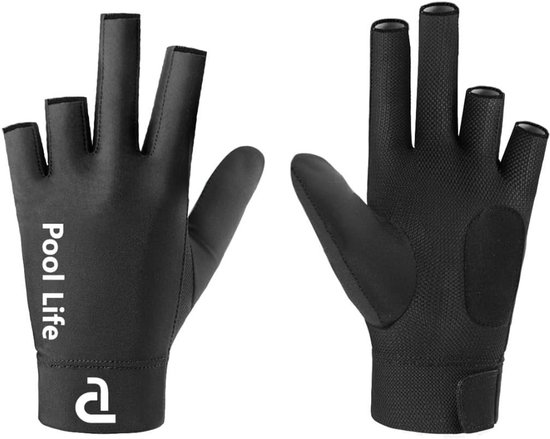 Ademende Lycra Biljart Handschoen - Pool Life - Zwart