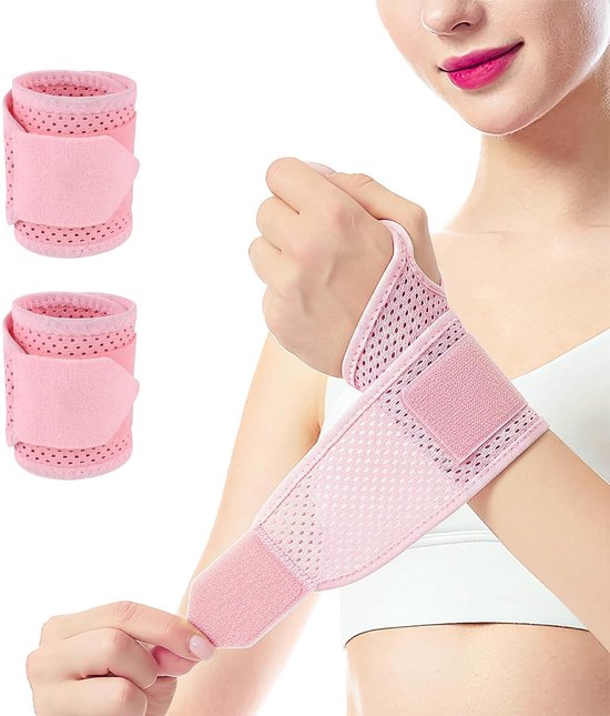 Ademende Polsbandage met Duwlus - 2 Stuks - Geschikt voor Sport, Ontsteking en Herstel