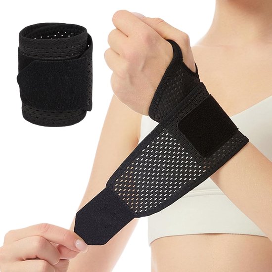 Ademende Polsbandage voor Sport en Verstuikingen - Ondersteuning voor Links en Rechts Hand, Ideaal voor Blessures en Herstel