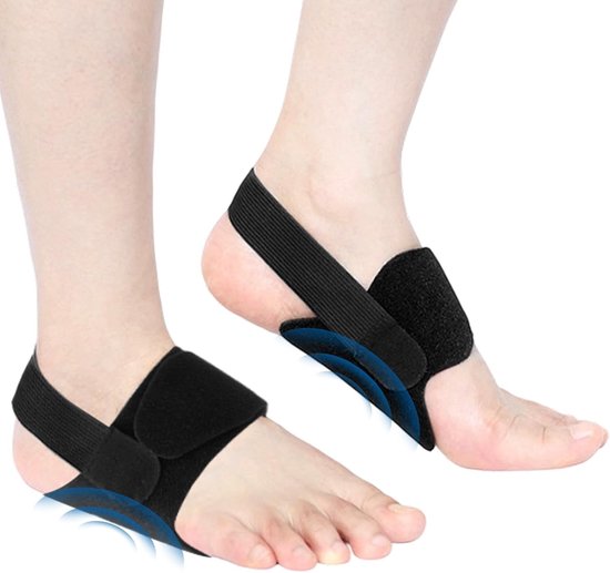 Ademende voetsteun bandage voor boogpijn, verstelbare compressiepad voor fasciitis en ondersteuning bij platvoeten