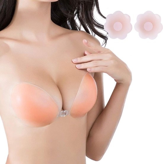Adhesive Strapless en Backless Borstband voor Dames - Herbruikbare Silicone Push-Up Bh zonder Bandjes van Merkloos