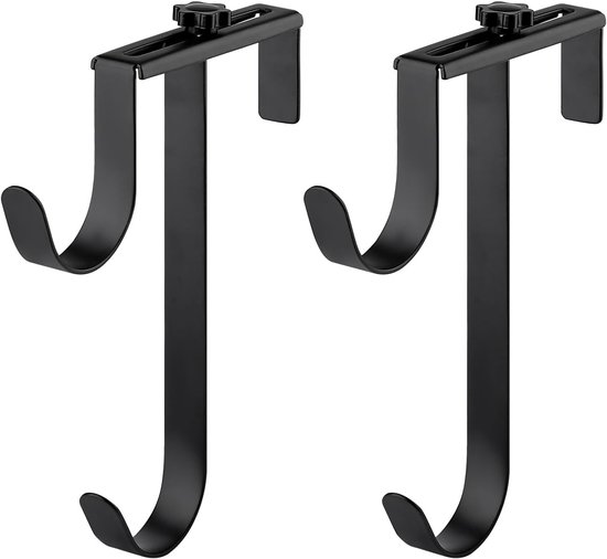 Adjustable Pool Pole Hanger - Double Pool Pole Hooks - Rustproof Metal Equipment Hooks voor Wall Hanging - Tools en Pool Accessories (Black)