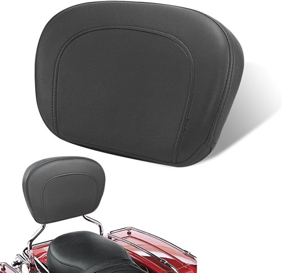 Afneembare Rugleuning Pad voor Motorfiets Passagier - Sissy Bar Kussen voor Touring en Cruiser Modellen 1994-2025, Zwart en Comfortabel