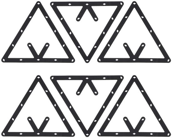 aladdien - Amerikaanse Pooldriehoek - Biljartkeu-accessoire - Zwart - 6-delige Set - Positionering Balhouder - Geschikt voor Kleine Biljarttafel
