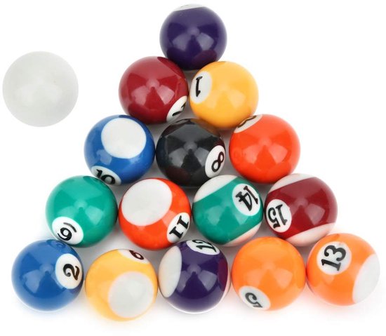 Allecto - Biljartballenset - Mini-hars biljartballen - Compleet met 16 stuks - 32 mm - Biljarttafel accessoires - Geschikt voor snooker en biljart ..