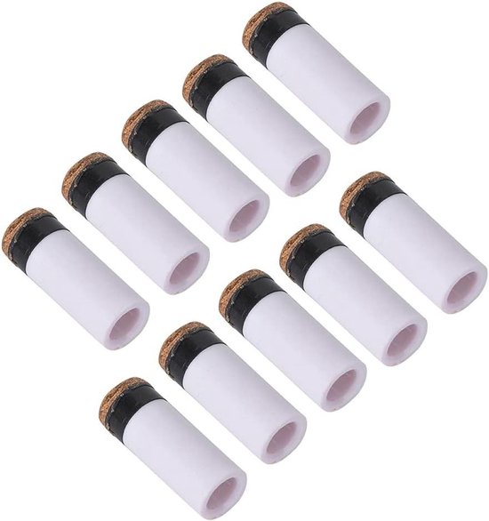 Allecto- Biljartkeu tips - vervanging - grootte opties - cue tips - geen lijm nodig - 10 stuks - geschikt voor - diverse modellen - verschillende diameters - biljartkeu accessoires van Merkloos
