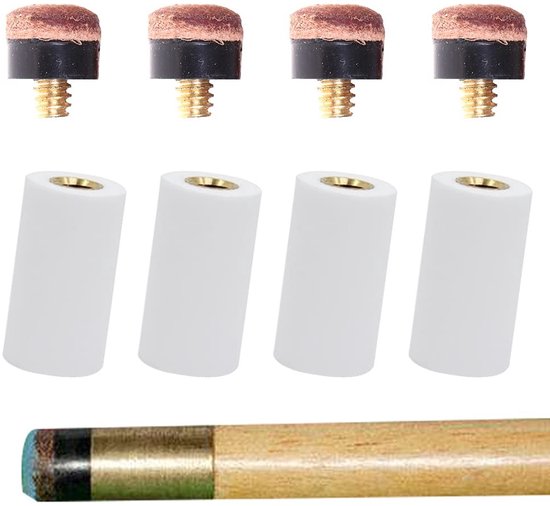 Allecto - Cue Points Set - Vervangende Tips voor Billiard Stokken - 12 mm - Bruin - Bavooty van Merkloos