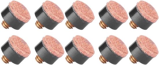 Allecto Plus - Biljartkeu tips set van 10 stuks voor poolbiljart - diverse diameters 10mm, 11mm, 12mm, 13mm