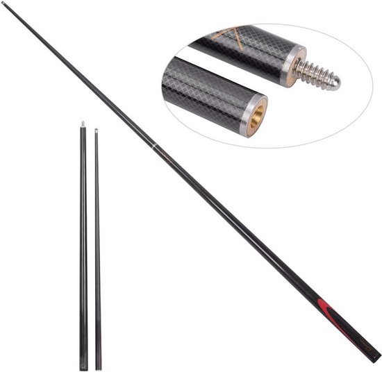 Allecto plus - Carbon Biljart Pool Keu voor Snooker Speler en Hobbyisten met Draagbare Profesionele Stick Rod.