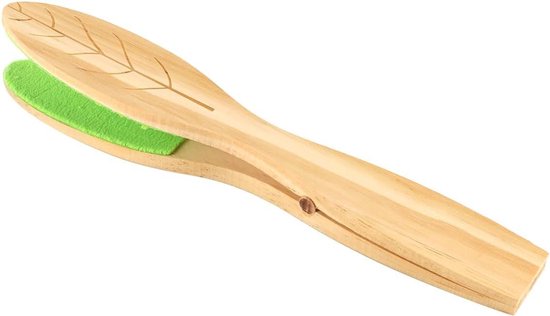 Allecto plus - Plantenbladreinigingstang voor het schoonmaken van bladeren en planten | Herbruikbare plantenreinigingsborstel met houten handvat | Dubbelzijdige bladvormige stofverwijderaar en veger van Allecto plus