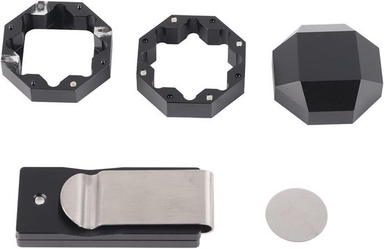 Aluminium krijt houder voor biljartkeu met octagon design, universeel en 3-laags, biljartaccessoires voor optimale grip